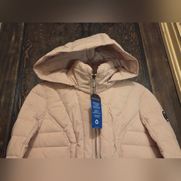 NWT Nautica Women's Rose Smoke Puffer Pink Quilted Jacket Sz S - Picture 3 of 13
